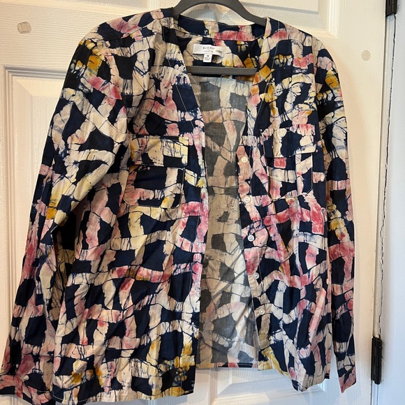 Busayo Collective Button Down Top Rent the Runway Colorful Medium - Picture 1 of 6